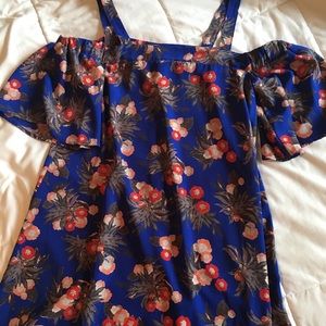 Blue Rain floral mini dress